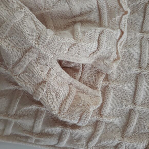 Sigrid Olsen Open Cardigan Womens Small Beige Knit Embroidered Neckline Tie - Picture 5 of 12